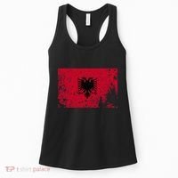 Albania Flag Grunge Albanian Flag Patriotic Women's Tank Top thumb 0
