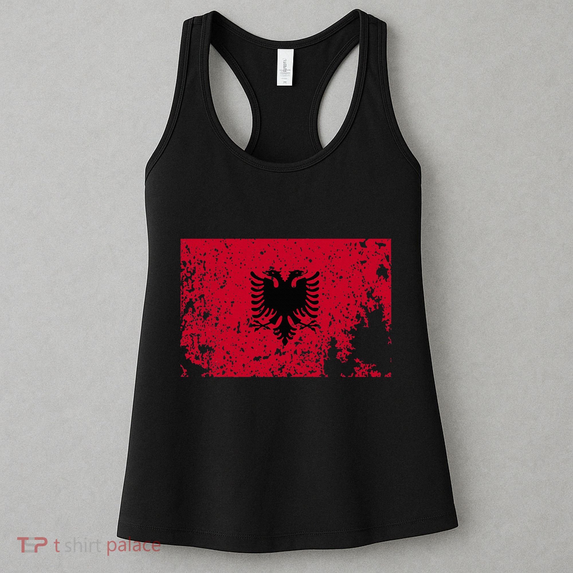 Albania Flag Grunge Albanian Flag Patriotic Women's Tank Top