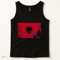 Albania Flag Grunge Albanian Flag Patriotic Tank Top thumb 2