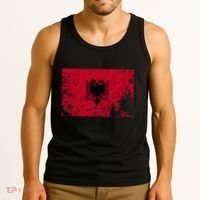 Albania Flag Grunge Albanian Flag Patriotic Tank Top thumb 3