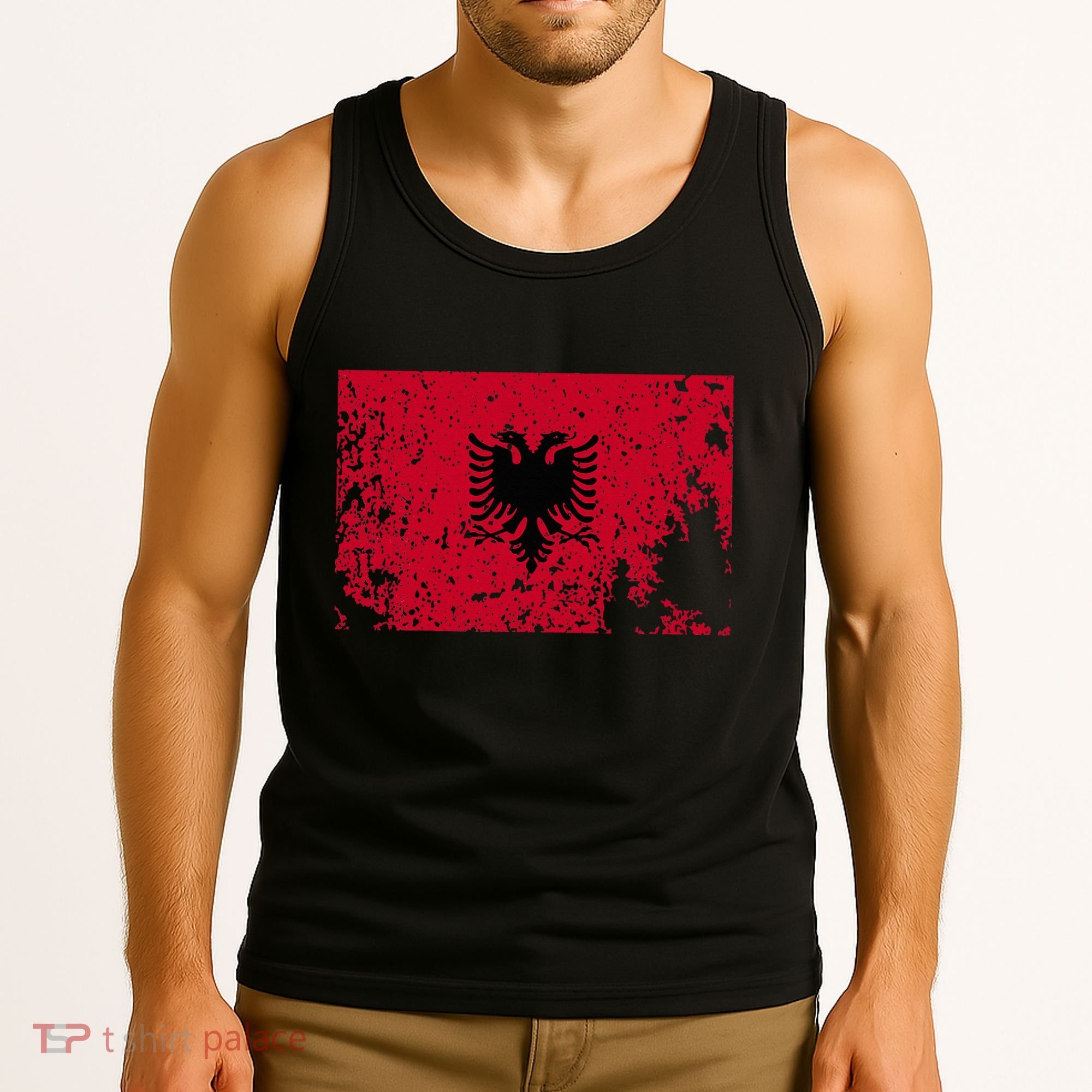Albania Flag Grunge Albanian Flag Patriotic Tank Top