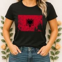 Albania Flag Grunge Albanian Flag Patriotic Women's T-Shirt thumb 2