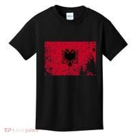Albania Flag Grunge Albanian Flag Patriotic Kids T-Shirt thumb 0
