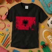 Albania Flag Grunge Albanian Flag Patriotic Kids T-Shirt thumb 3