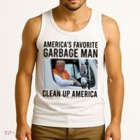 AmericaS Favorite Garbage Man Clean Up America Tank Top thumb 3