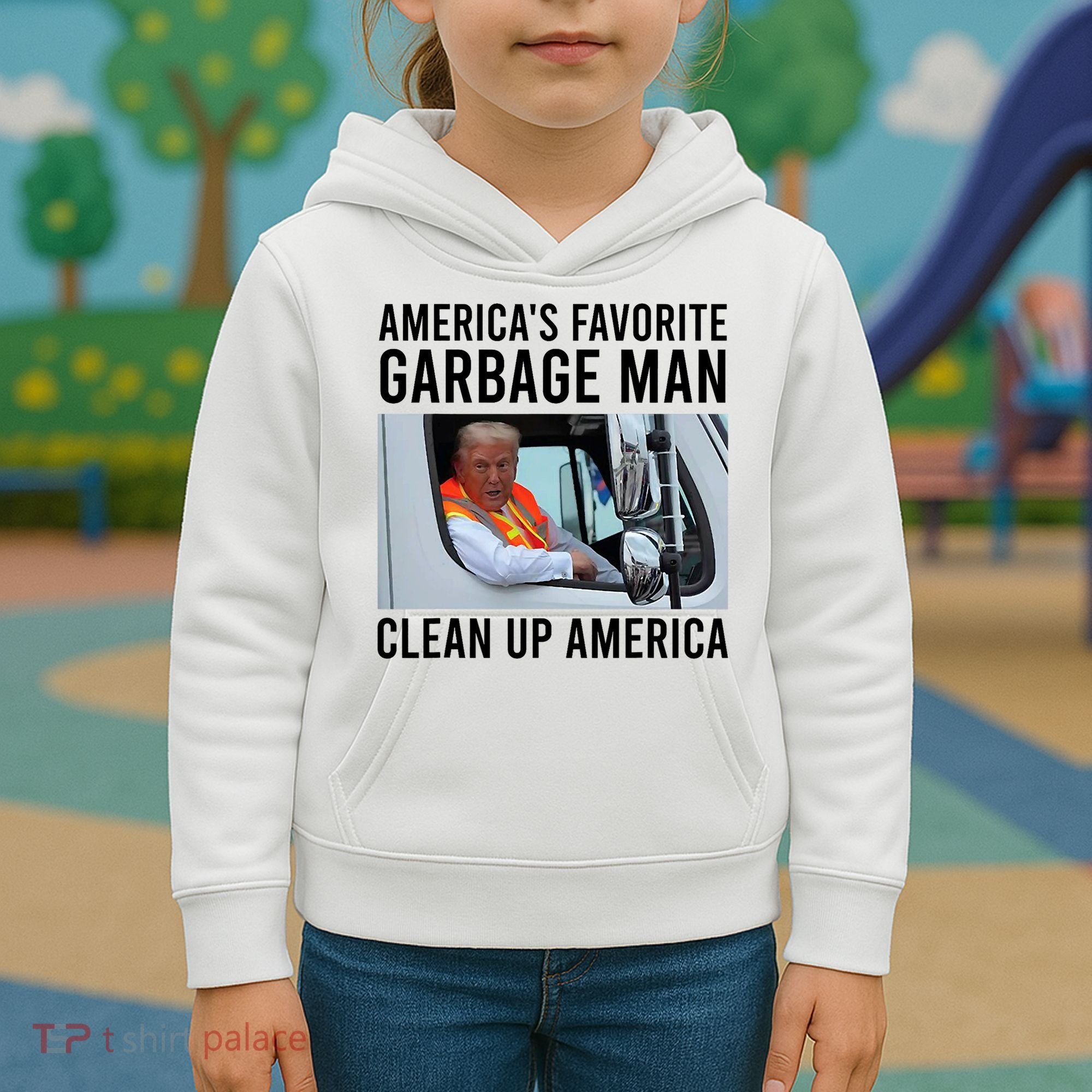 AmericaS Favorite Garbage Man Clean Up America Kids Hoodie
