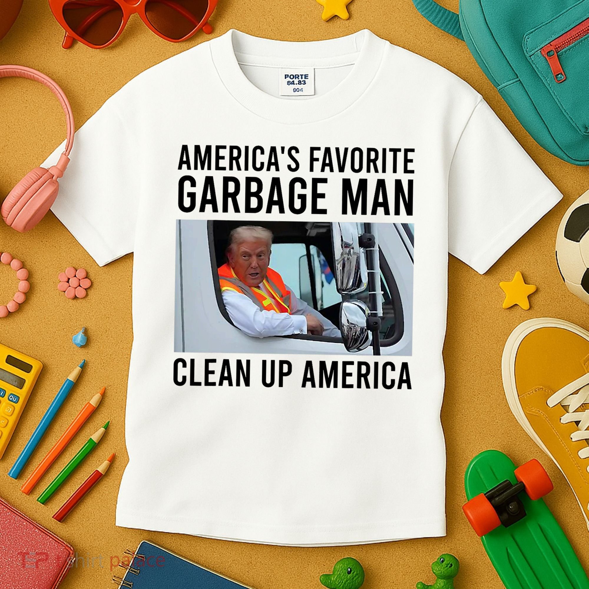 AmericaS Favorite Garbage Man Clean Up America Kids T-Shirt