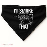 A Funny Gift For Bbq Cook Lovers I'd Smoke That Cow Beef USA-Made Doggie Bandana thumb 0