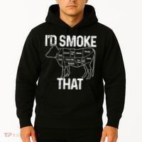 A Funny Gift For Bbq Cook Lovers I'd Smoke That Cow Beef Hoodie thumb 2