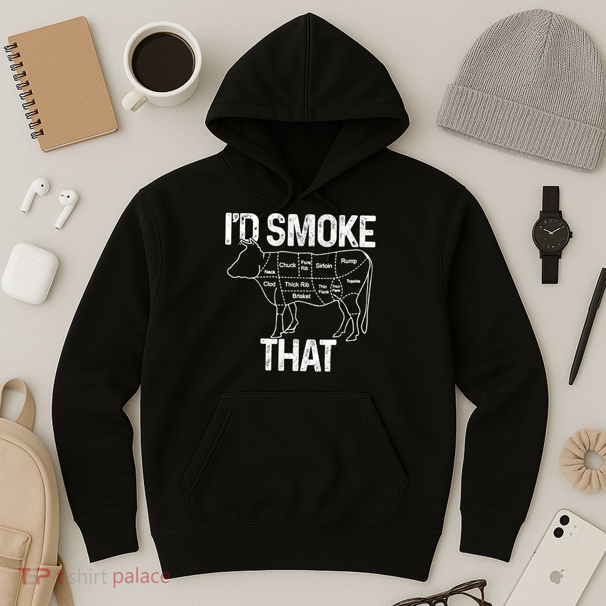 A Funny Gift For Bbq Cook Lovers I'd Smoke That Cow Beef Hoodie
