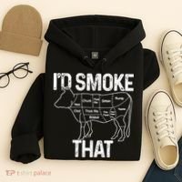 A Funny Gift For Bbq Cook Lovers I'd Smoke That Cow Beef Hoodie thumb 4