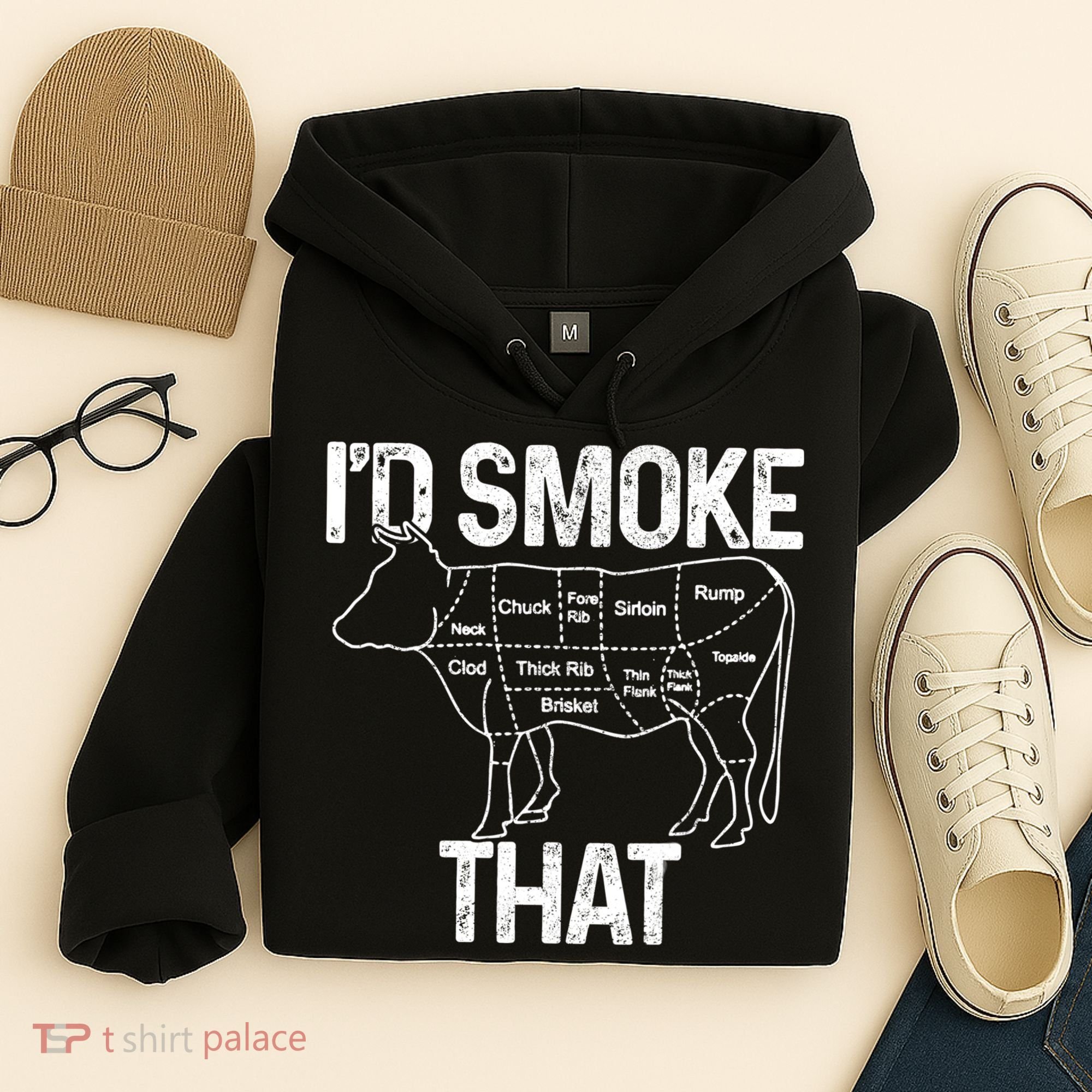 A Funny Gift For Bbq Cook Lovers I'd Smoke That Cow Beef Hoodie
