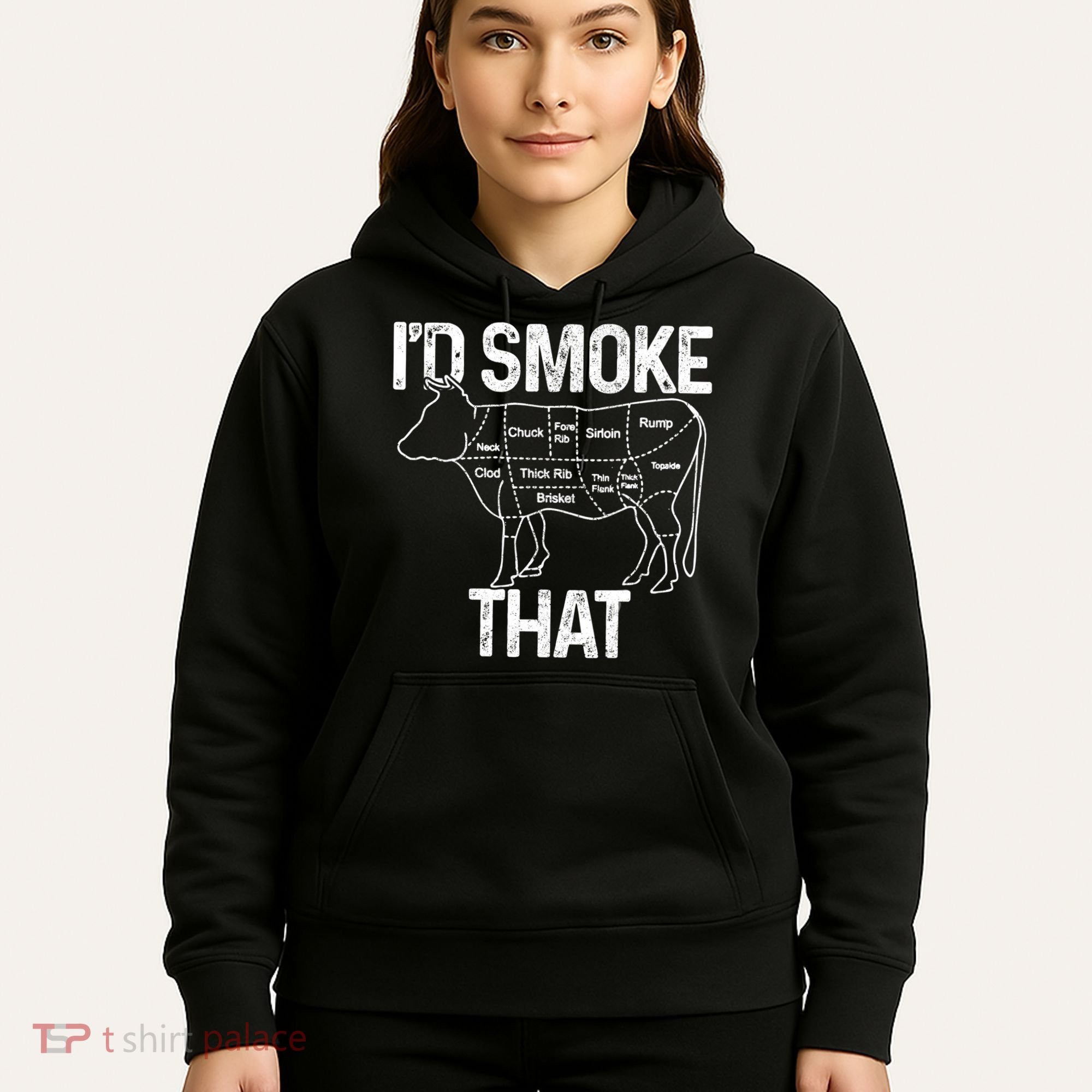A Funny Gift For Bbq Cook Lovers I'd Smoke That Cow Beef Hoodie