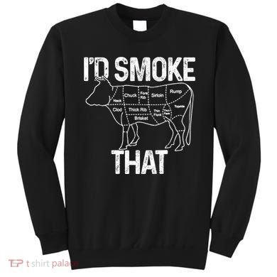A Funny Gift For Bbq Cook Lovers I'd Smoke That Cow Beef Sweatshirt