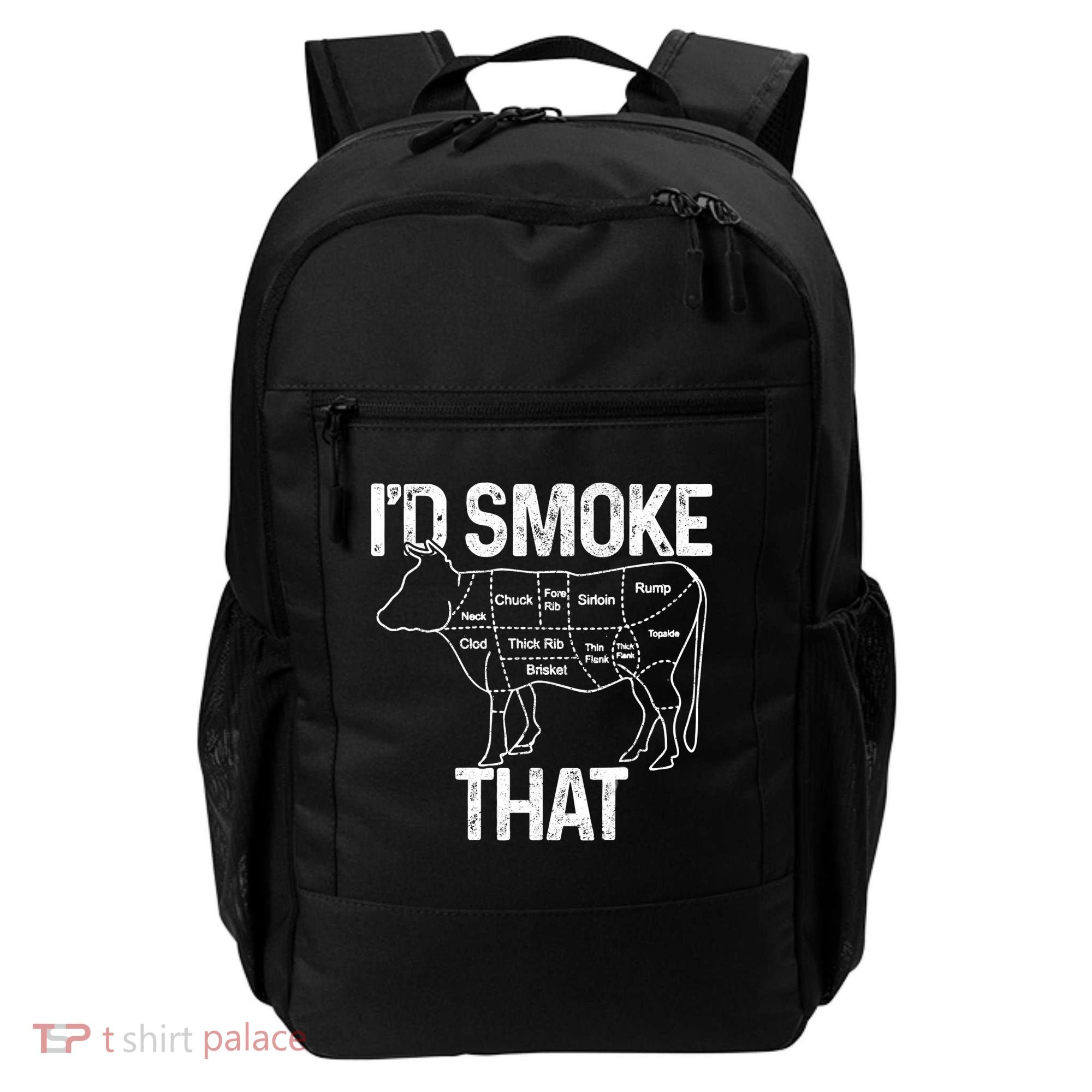 A Funny Gift For Bbq Cook Lovers I'd Smoke That Cow Beef Backpack