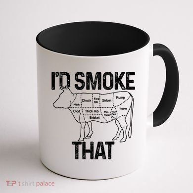 A Funny Gift For Bbq Cook Lovers I'd Smoke That Cow Beef Coffee Mug back