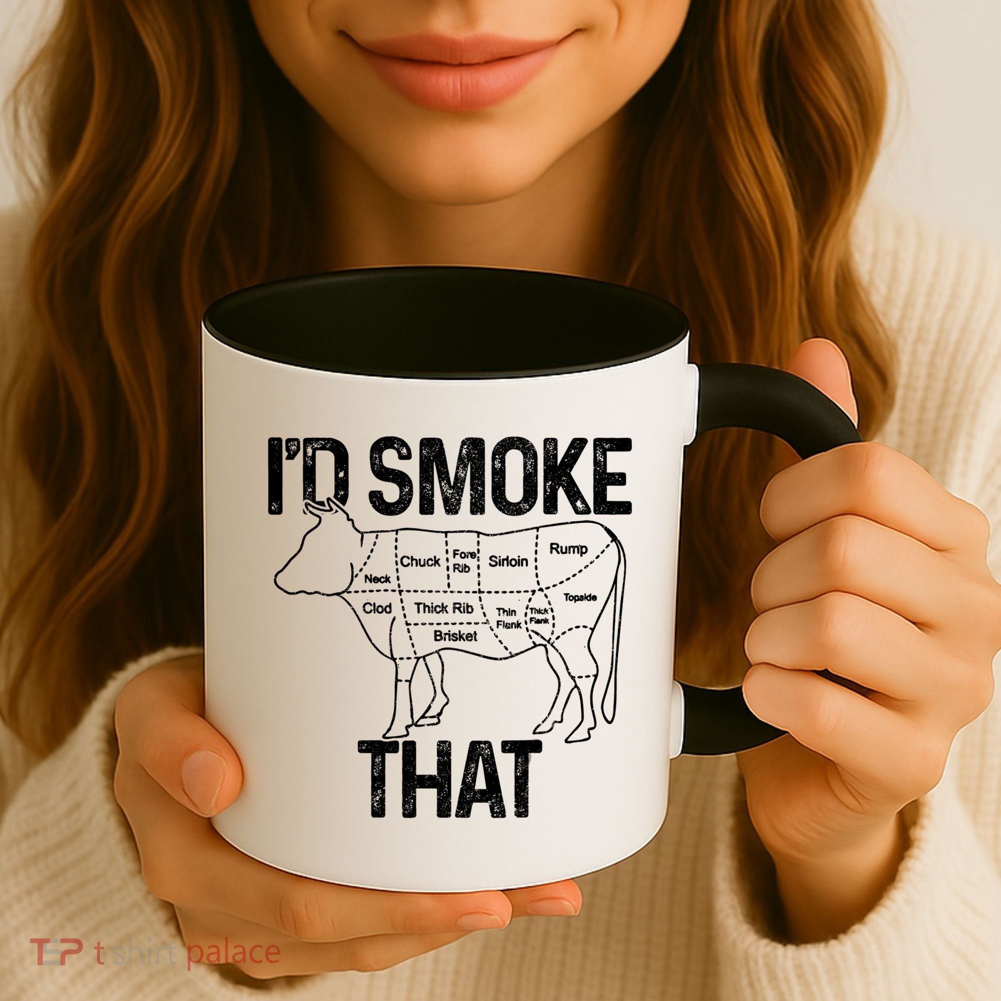 A Funny Gift For Bbq Cook Lovers I'd Smoke That Cow Beef Coffee Mug