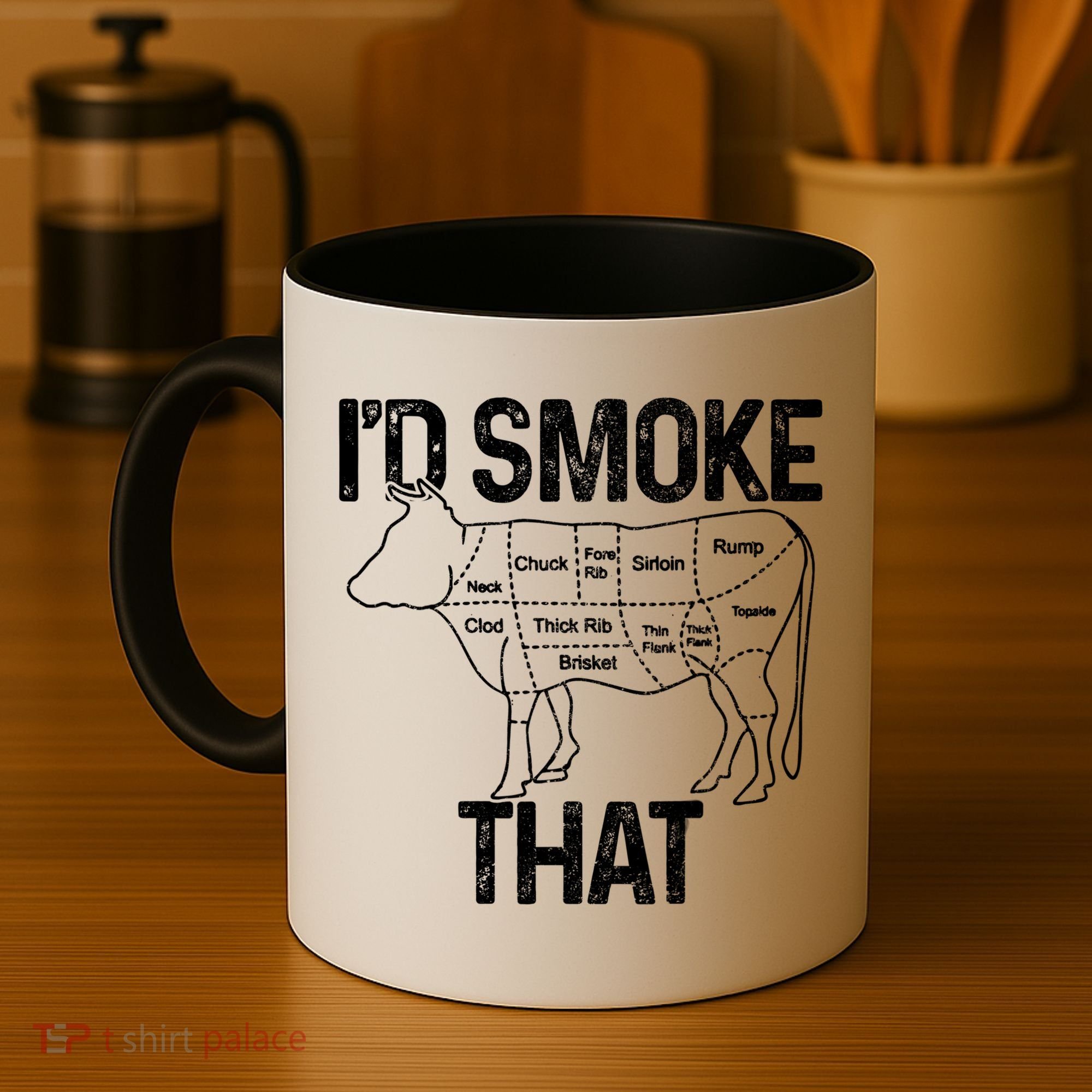 A Funny Gift For Bbq Cook Lovers I'd Smoke That Cow Beef Coffee Mug