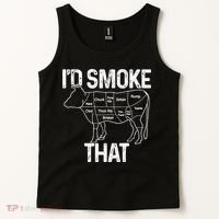 A Funny Gift For Bbq Cook Lovers I'd Smoke That Cow Beef Tank Top thumb 2