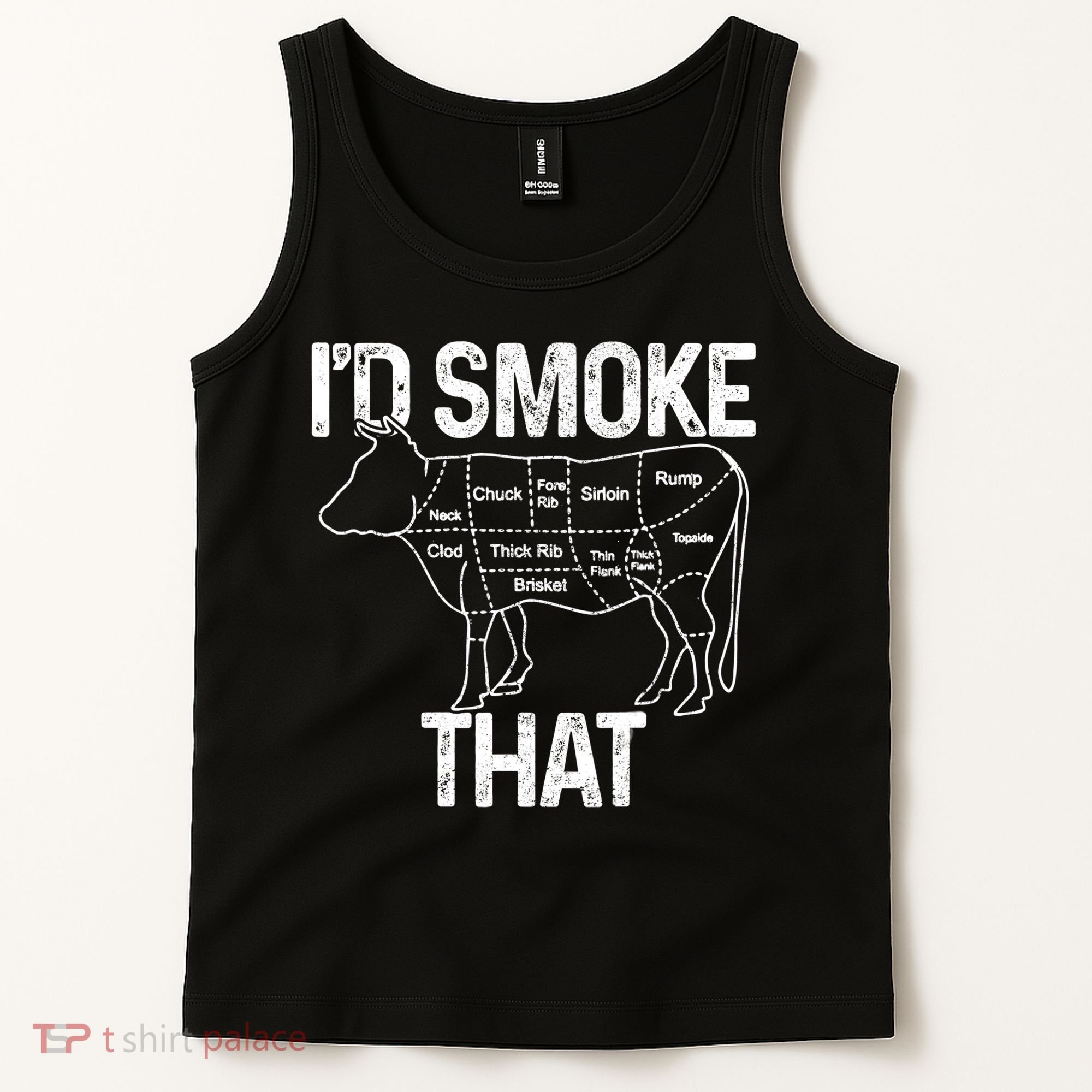 A Funny Gift For Bbq Cook Lovers I'd Smoke That Cow Beef Tank Top