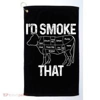 A Funny Gift For Bbq Cook Lovers I'd Smoke That Cow Beef Golf Towel thumb 0