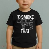A Funny Gift For Bbq Cook Lovers I'd Smoke That Cow Beef Toddler T-Shirt thumb 2