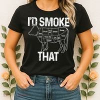 A Funny Gift For Bbq Cook Lovers I'd Smoke That Cow Beef Women's T-Shirt thumb 2