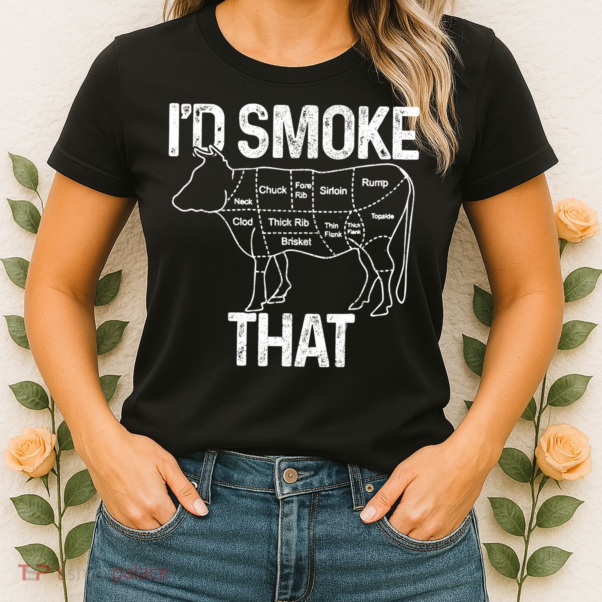 A Funny Gift For Bbq Cook Lovers I'd Smoke That Cow Beef Women's T-Shirt