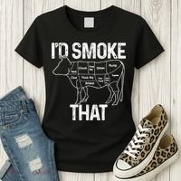 A Funny Gift For Bbq Cook Lovers I'd Smoke That Cow Beef Women's T-Shirt thumb 3