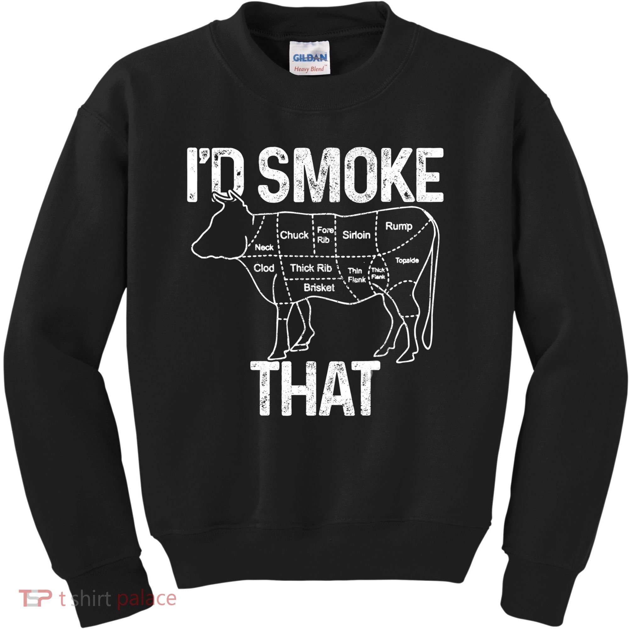 A Funny Gift For Bbq Cook Lovers I'd Smoke That Cow Beef Kids Sweatshirt
