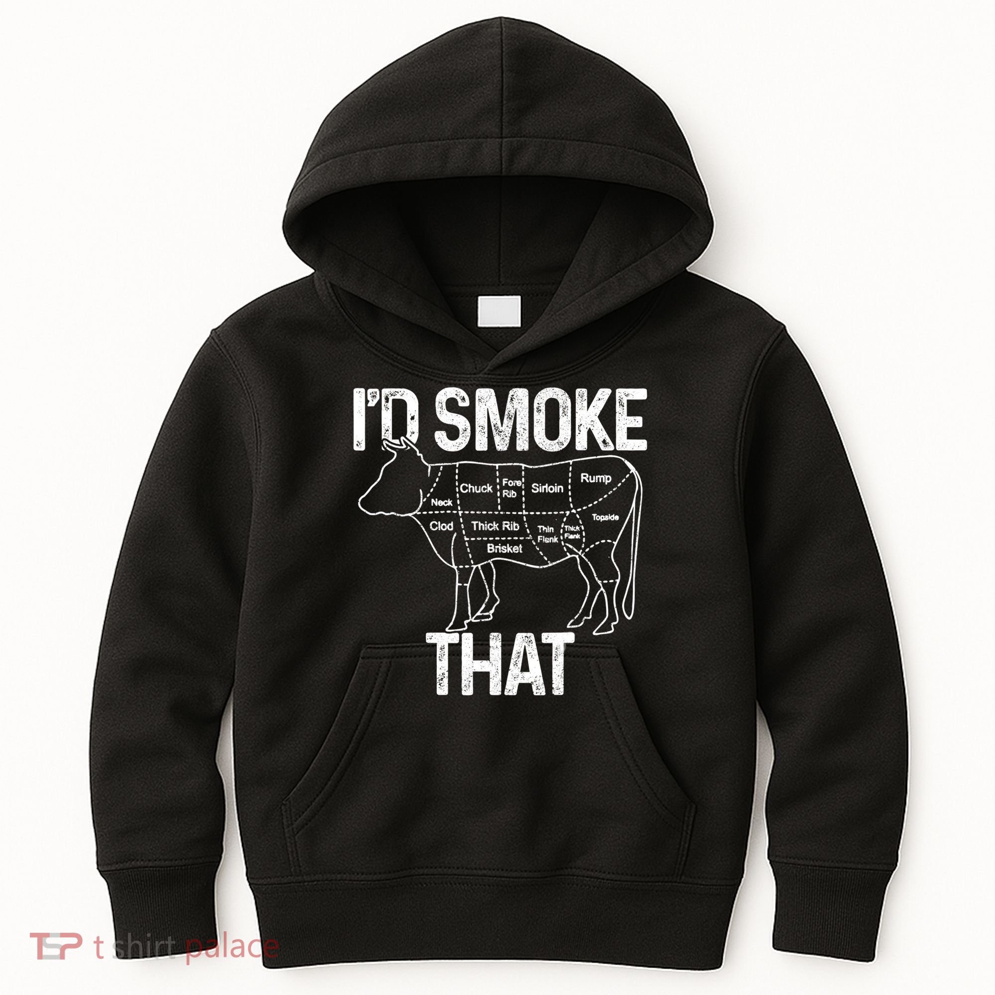 A Funny Gift For Bbq Cook Lovers I'd Smoke That Cow Beef Kids Hoodie
