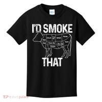 A Funny Gift For Bbq Cook Lovers I'd Smoke That Cow Beef Kids T-Shirt thumb 0