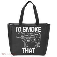A Funny Gift For Bbq Cook Lovers I'd Smoke That Cow Beef Tote Bag thumb 0