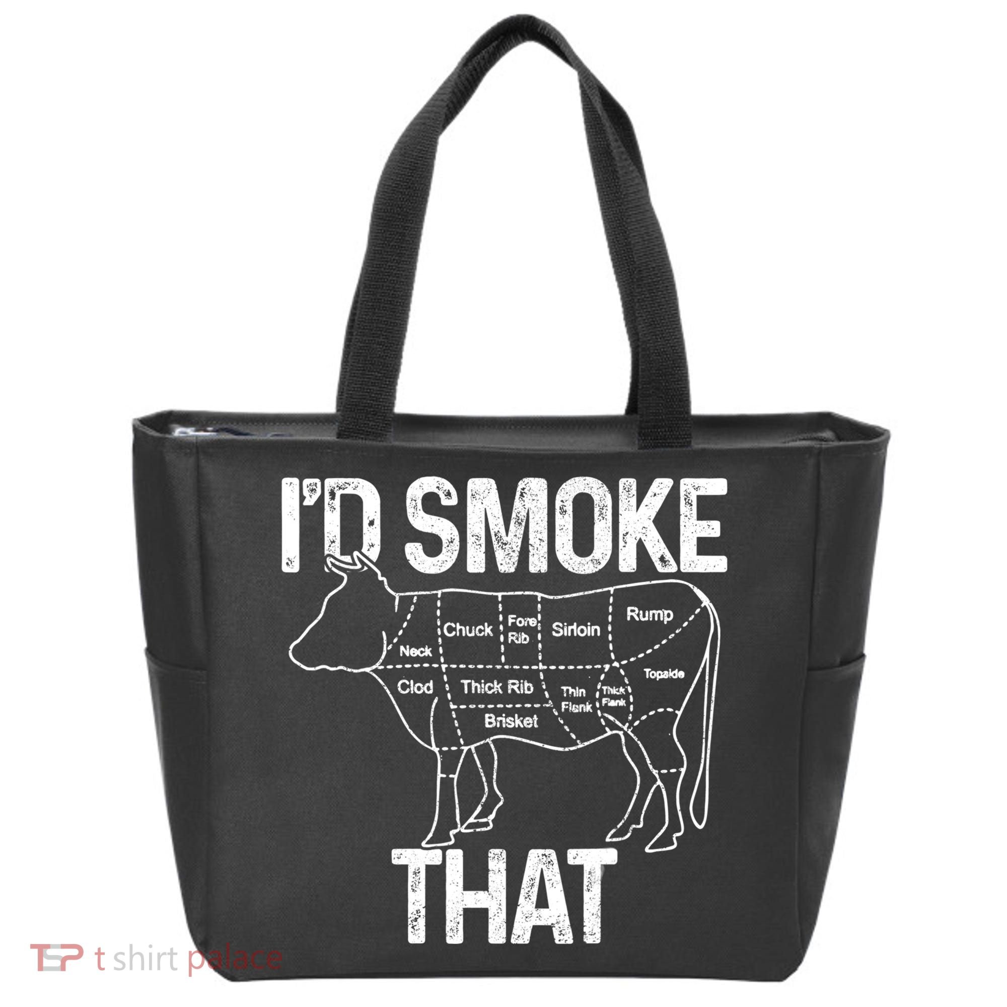 A Funny Gift For Bbq Cook Lovers I'd Smoke That Cow Beef Tote Bag