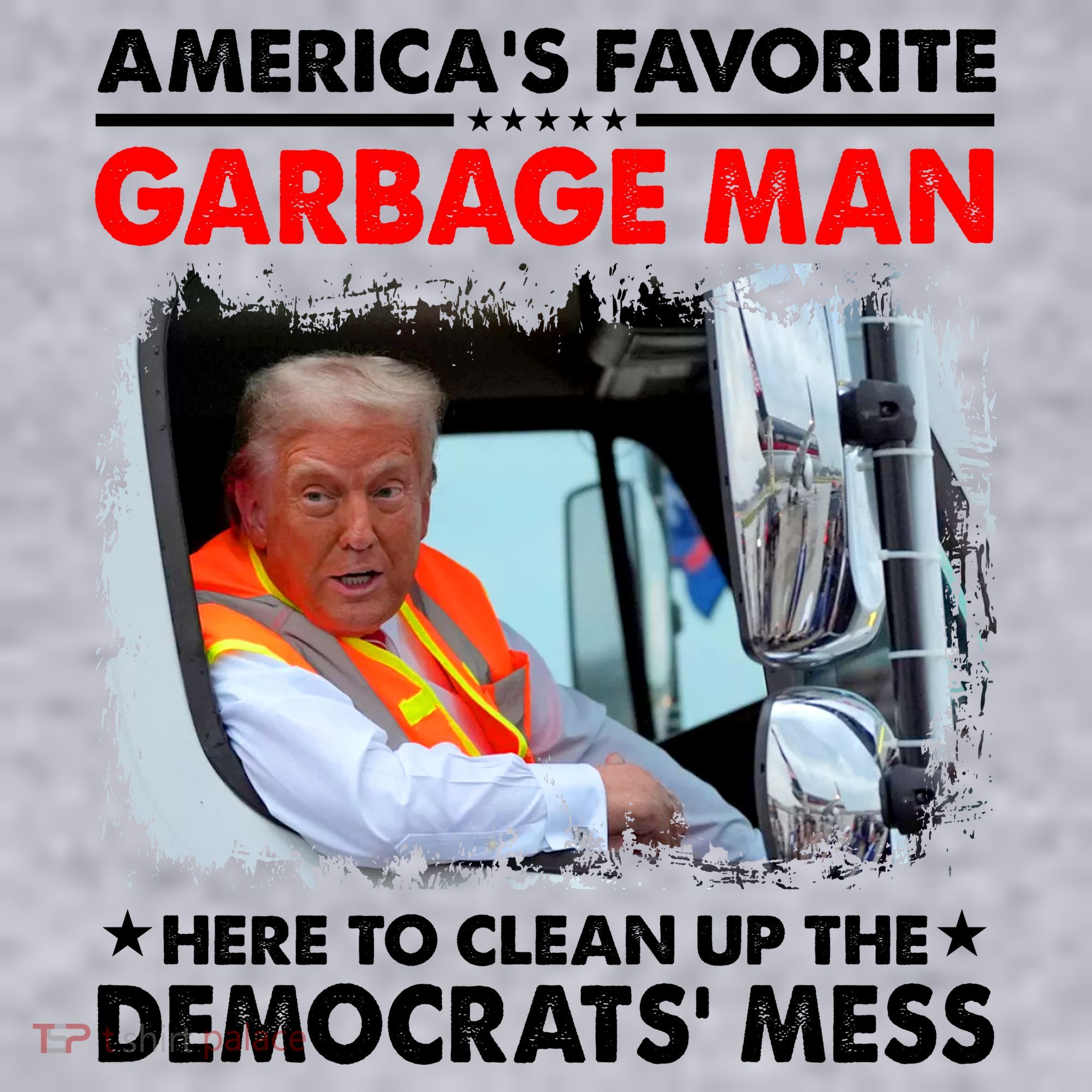 Americas Favorite Garbage Man Here To Clean Up The Democrats Mess Trump 2024 Women's Racerback Cropped Tank