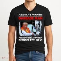 Americas Favorite Garbage Man Here To Clean Up The Democrats Mess Trump 2024 V-Neck T-Shirt thumb 2
