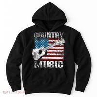 American Flag Guitar Player Funny Country Music Lover Hoodie thumb 0