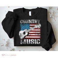 American Flag Guitar Player Funny Country Music Lover Sweatshirt thumb 2