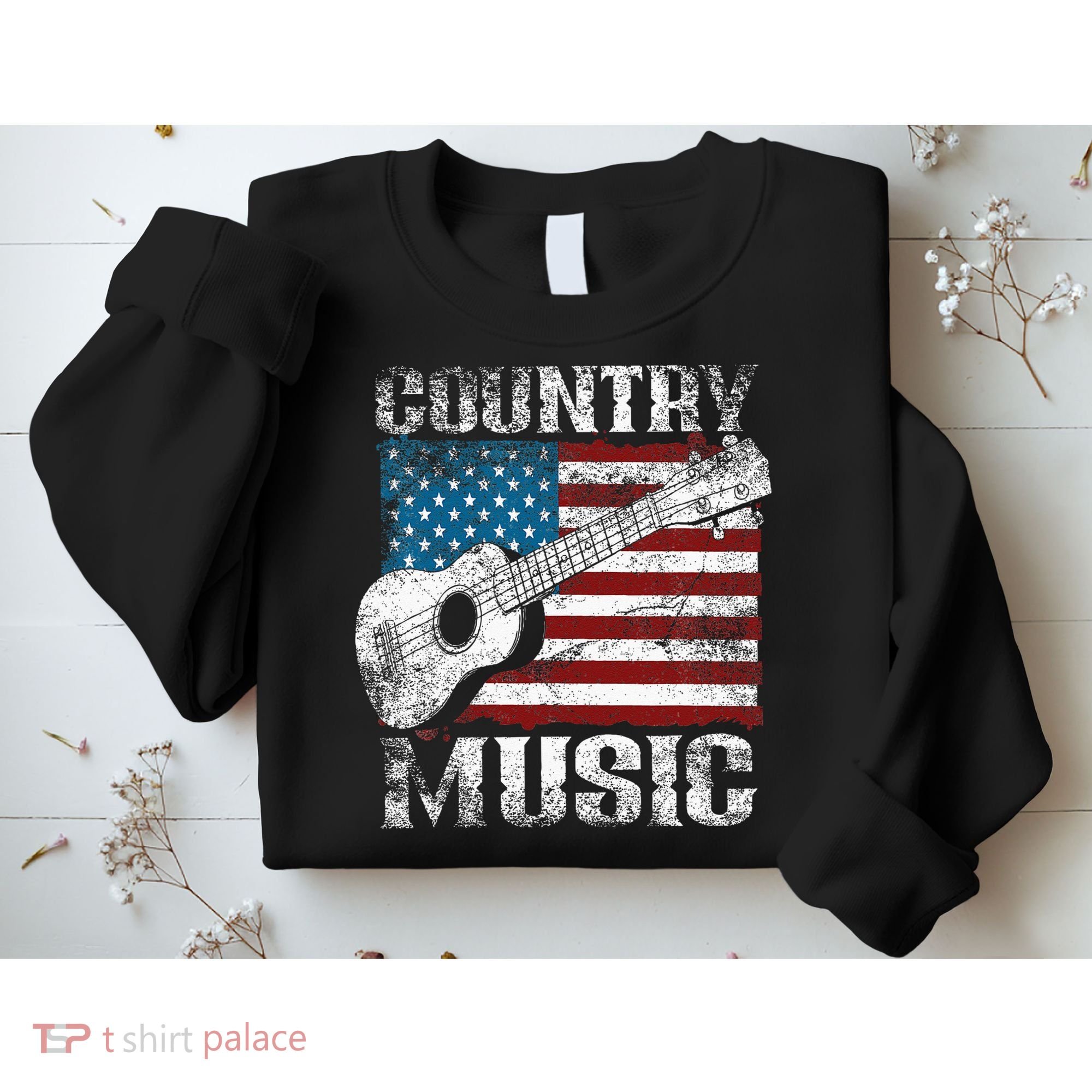 American Flag Guitar Player Funny Country Music Lover Sweatshirt