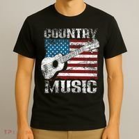 American Flag Guitar Player Funny Country Music Lover T-Shirt thumb 3