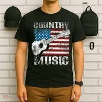American Flag Guitar Player Funny Country Music Lover T-Shirt thumb 6
