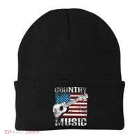 American Flag Guitar Player Funny Country Music Lover Beanie thumb 0