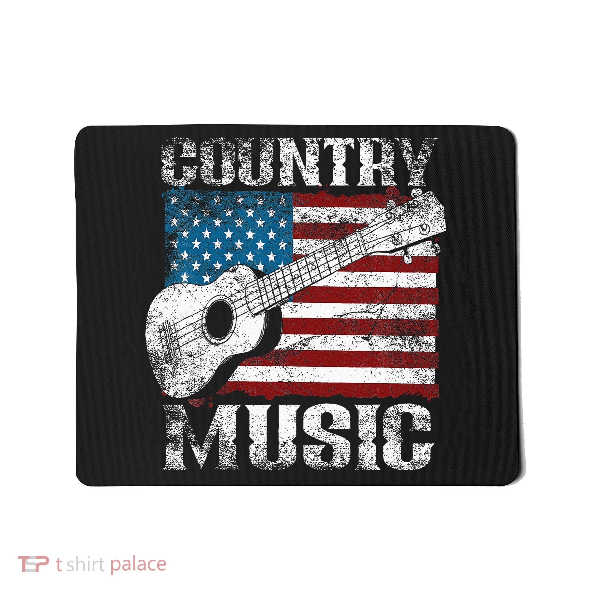 American Flag Guitar Player Funny Country Music Lover Mousepad