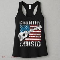 American Flag Guitar Player Funny Country Music Lover Women's Tank Top thumb 3