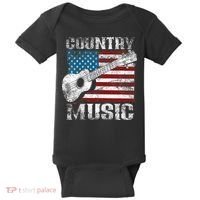 American Flag Guitar Player Funny Country Music Lover Baby Bodysuit thumb 0
