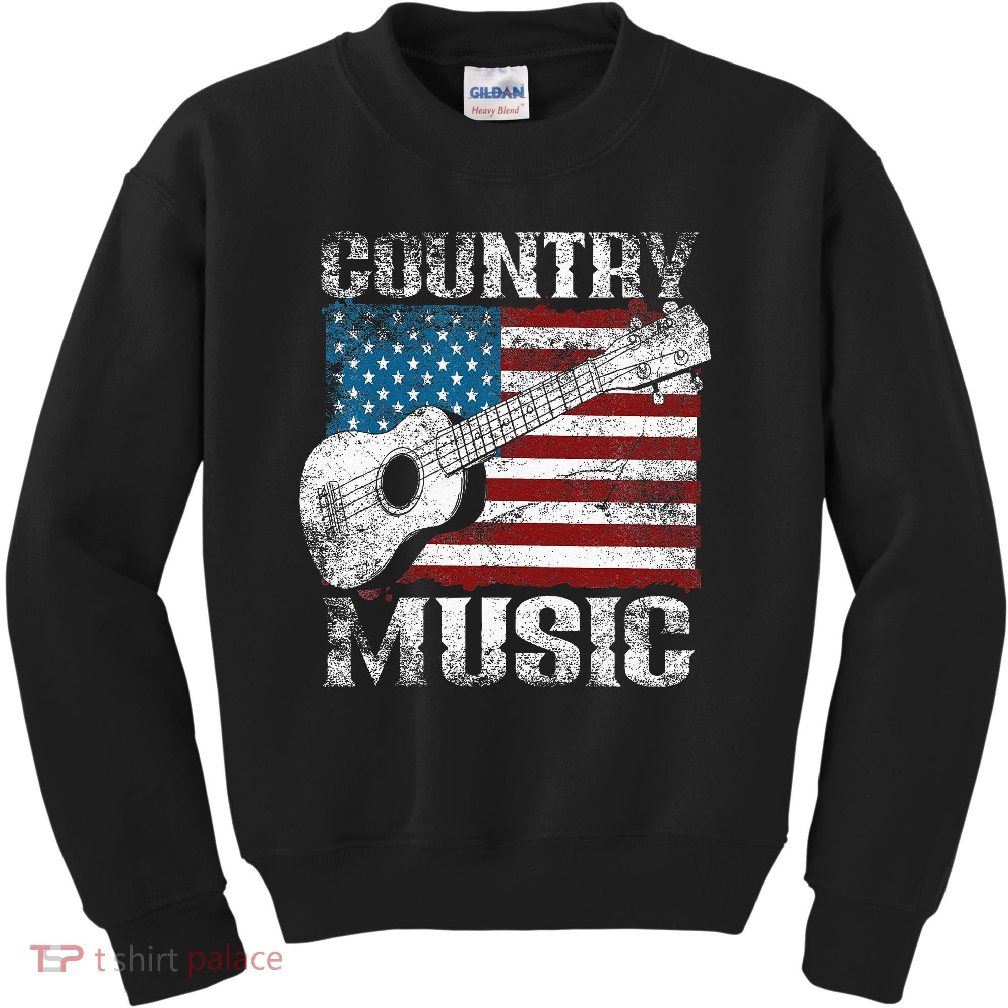 American Flag Guitar Player Funny Country Music Lover Kids Sweatshirt