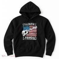 American Flag Guitar Player Funny Country Music Lover Hoodie thumb 0