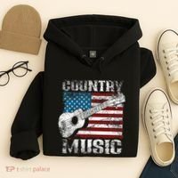 American Flag Guitar Player Funny Country Music Lover Hoodie thumb 4
