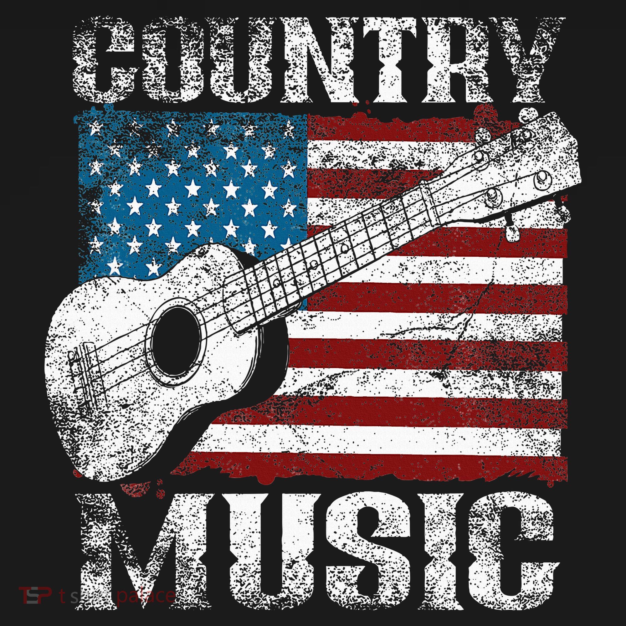 American Flag Guitar Player Funny Country Music Lover Hoodie