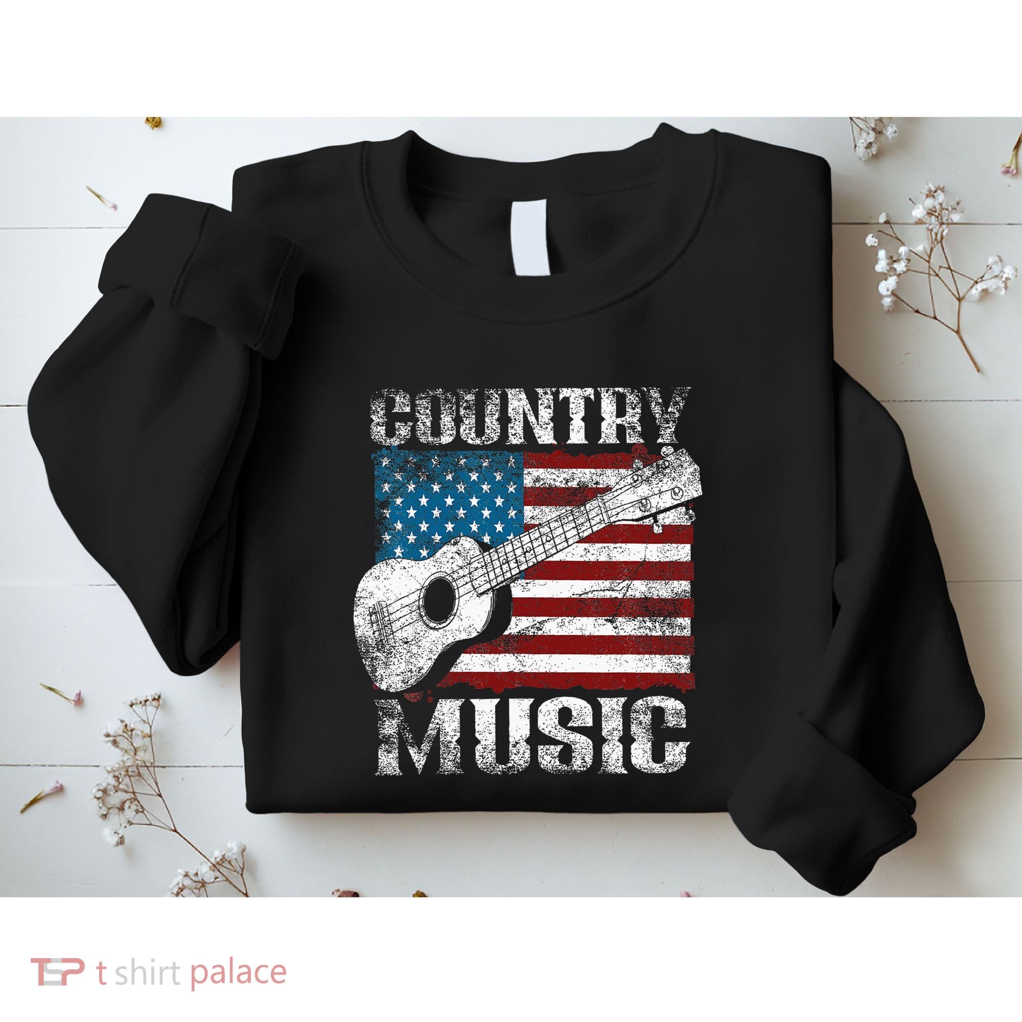 American Flag Guitar Player Funny Country Music Lover Sweatshirt